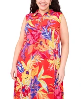 Msk Plus Printed Jersey Sleeveless Maxi Dress