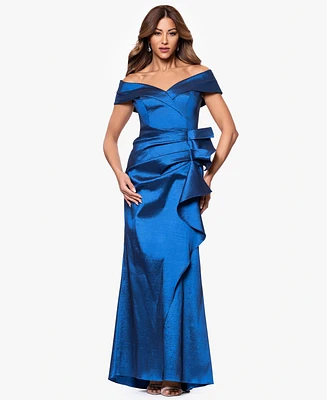 Xscape Petites Sweetheart-Neck Long Sheath Dress
