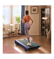 Smart Walking Pad with 14% Incline, Under Desk Treadmill for Home Use, Extended Walking Surface, Led Remote, Speed-Responsive Lighting, Quiet Brushles