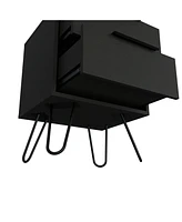Depot E-shop Begonia 2 Nightstand, Hairpin Legs, Two Drawers