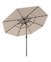 Solar Patio Umbrella with 32 Led Lights and 3-Tier Vented Top for Outdoor Use