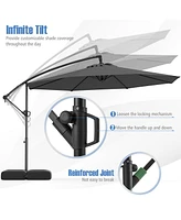 Offset Hanging Umbrella with Base Patio Cantilever Tilt