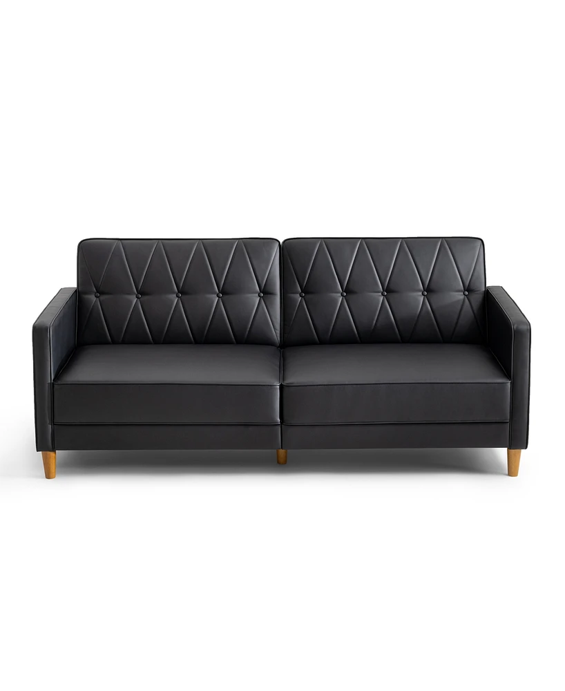 Gold Sparrow 77" Faux Leather Victoria Convertible Sofa Bed, Created for Macy's
