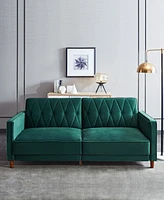 Gold Sparrow 77" Velvet Victoria Convertible Sofa Bed, Created for Macy's