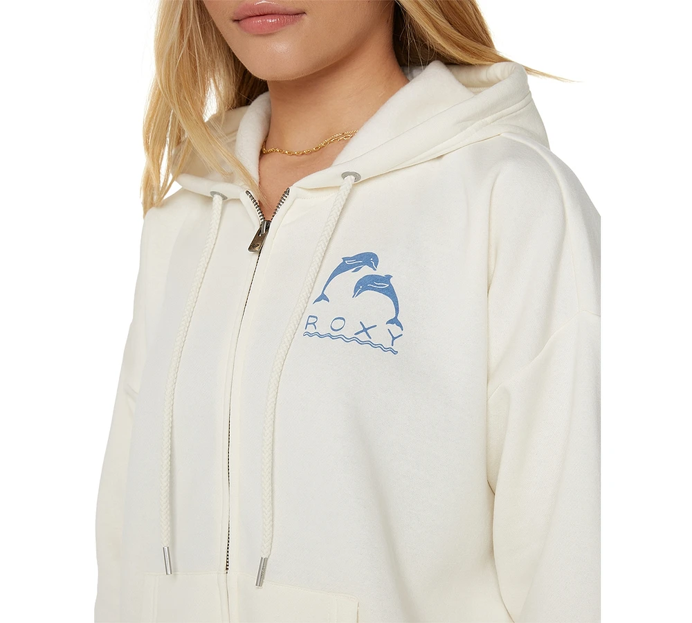 Roxy Juniors' Evening Lineup Zip-Front Hooded Sweatshirt