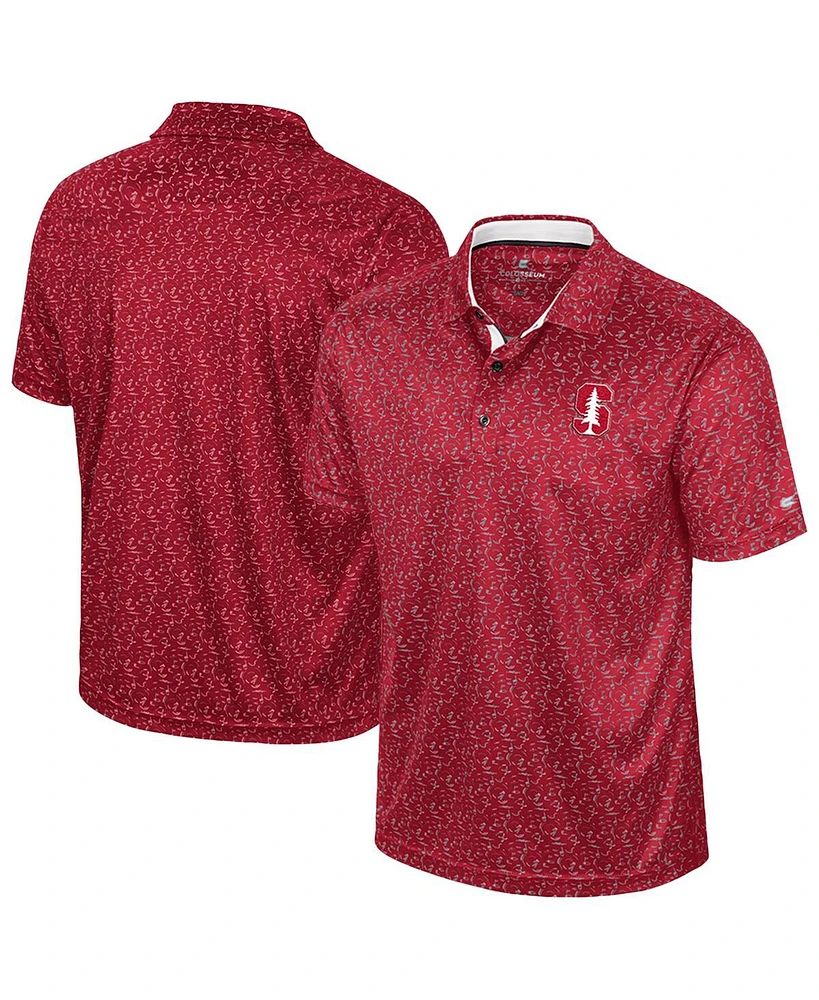 Colosseum Men's Cardinal Stanford Cardinal Sublimated Golf Polo Shirt
