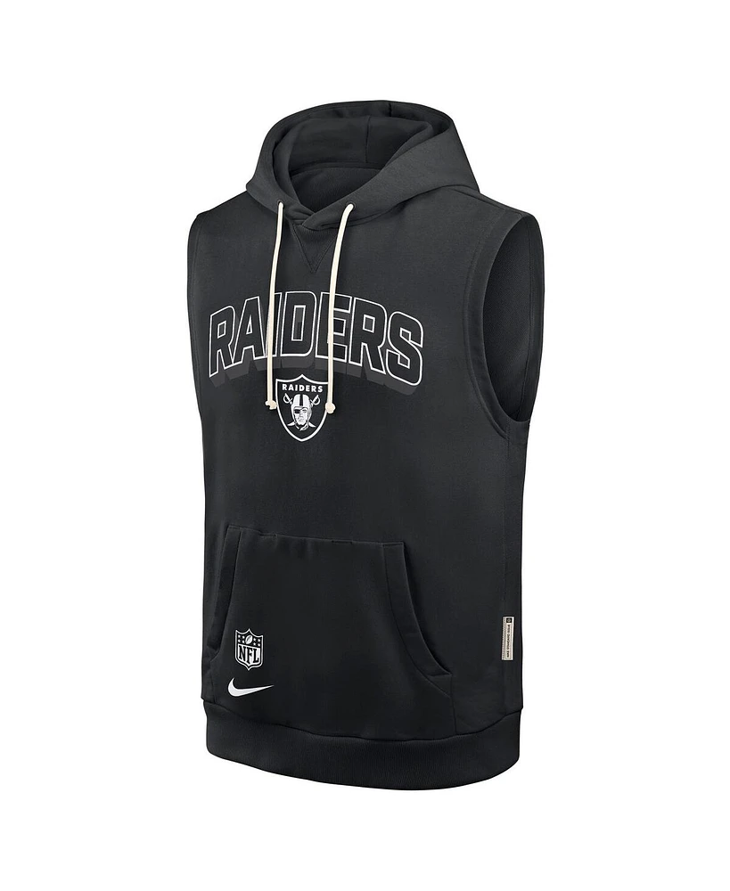 Nike Men's Black Las Vegas Raiders Sideline Performance Sleeveless Pullover Hoodie