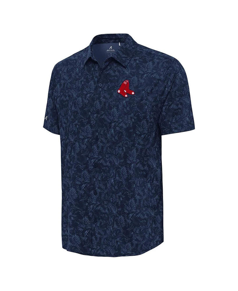 Antigua Men's Navy Boston Red Sox Lush Button-Up Shirt