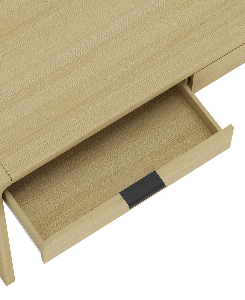 Manhattan Comfort 54" Medium Density Fiberboard Grace Modern 2 Drawer Home Office Desk
