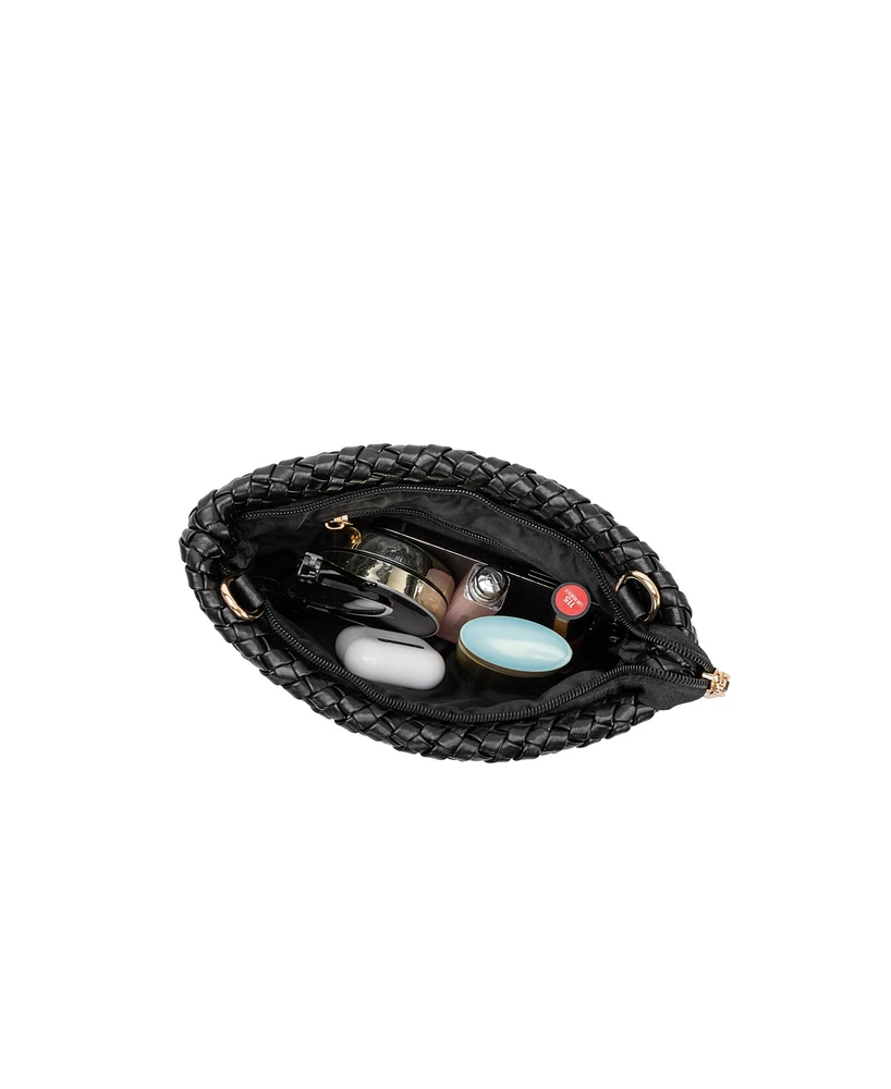 Melie Bianco Daisy Woven Small Crossbody Bag