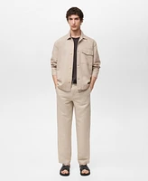 Mango Men's Straight-Fit Linen Overshirt