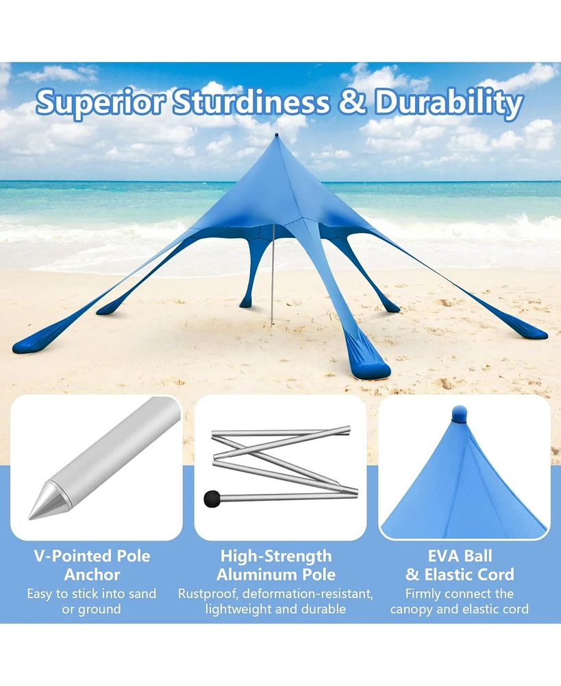 20 x Feet Beach Canopy Tent with UPF50+ Sun Protection and Shovel