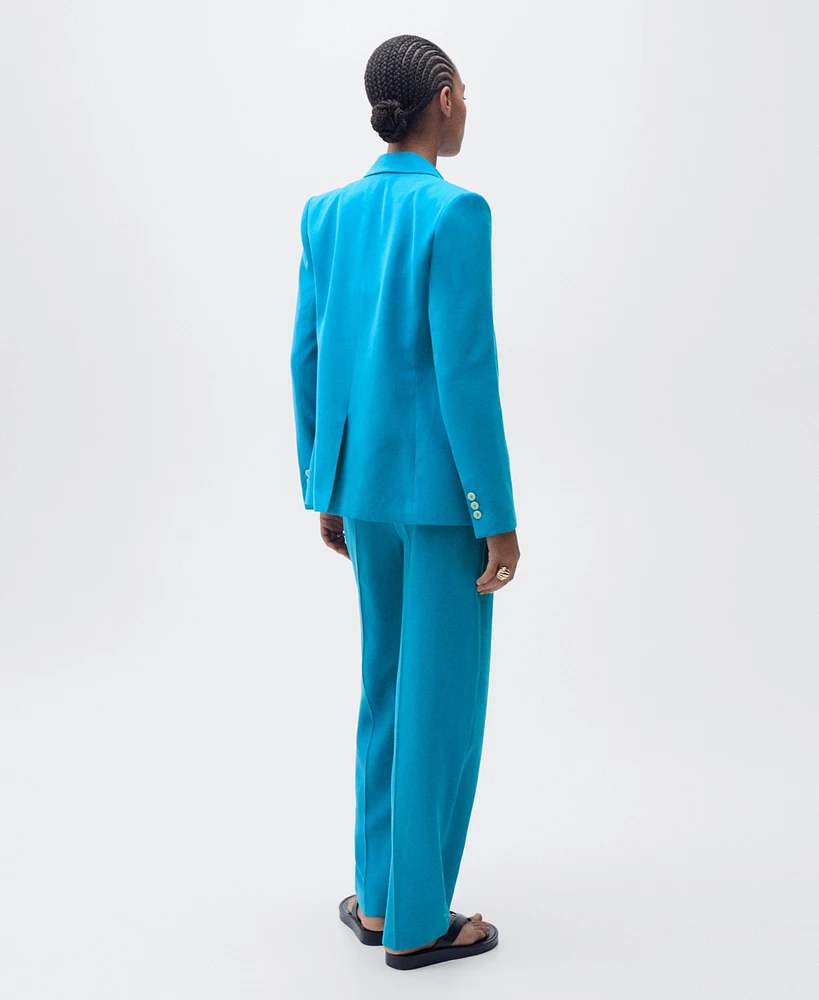 Mango Women's Straight-Fit Suit Jacket