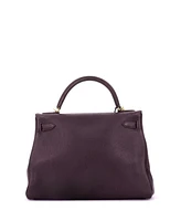 Pre-Owned Hermes Kelly 32 Handbag Purple Togo with Gold Hardware