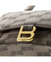 Pre-Owned Balenciaga Small Hourglass Top Handle Bag Bb Coated Canvas