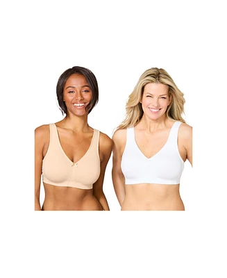 Comfort Choice Women's 2-Pack Cotton Full Coverage Bra