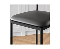 Bar Stools Set of 2, Barstool Set of 2, 25.5 Inches Upholstered Bar Chairs for 2, Counter Height Bar Stools Set for Island, Counter Bar, Retro Black