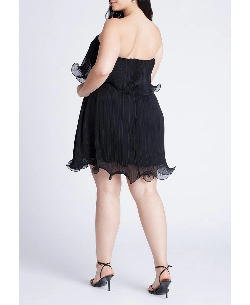 Eloquii Women's Ruffle Hem Mini Dress