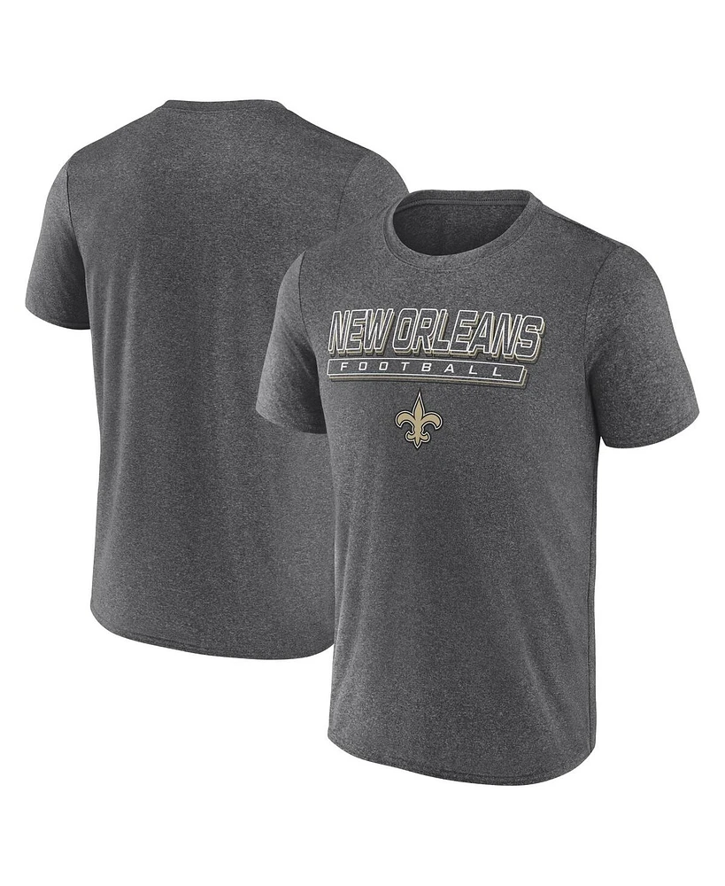 Fanatics Men's Heather Charcoal New Orleans Saints Quick Repeat Long Sleeve T-Shirt