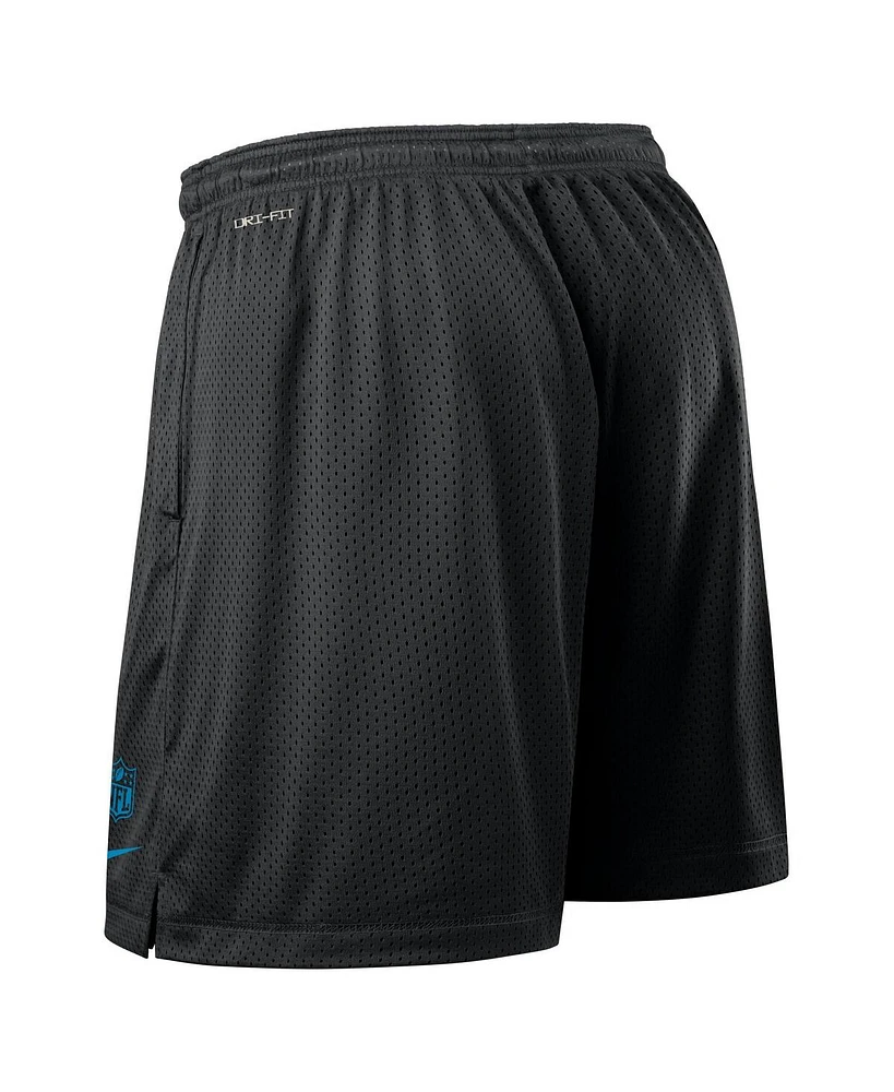 Nike Men's Black Carolina Panthers Sideline Reversible Performance Shorts