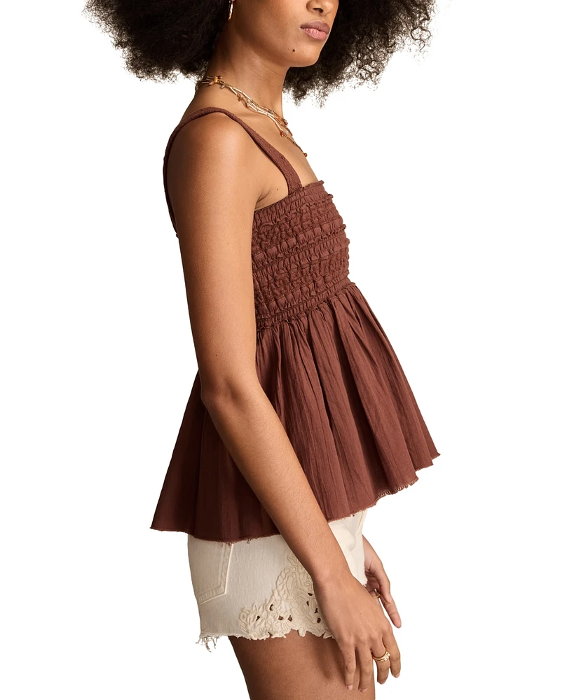 Lucky Brand Women's Smocked Lace Tank Top