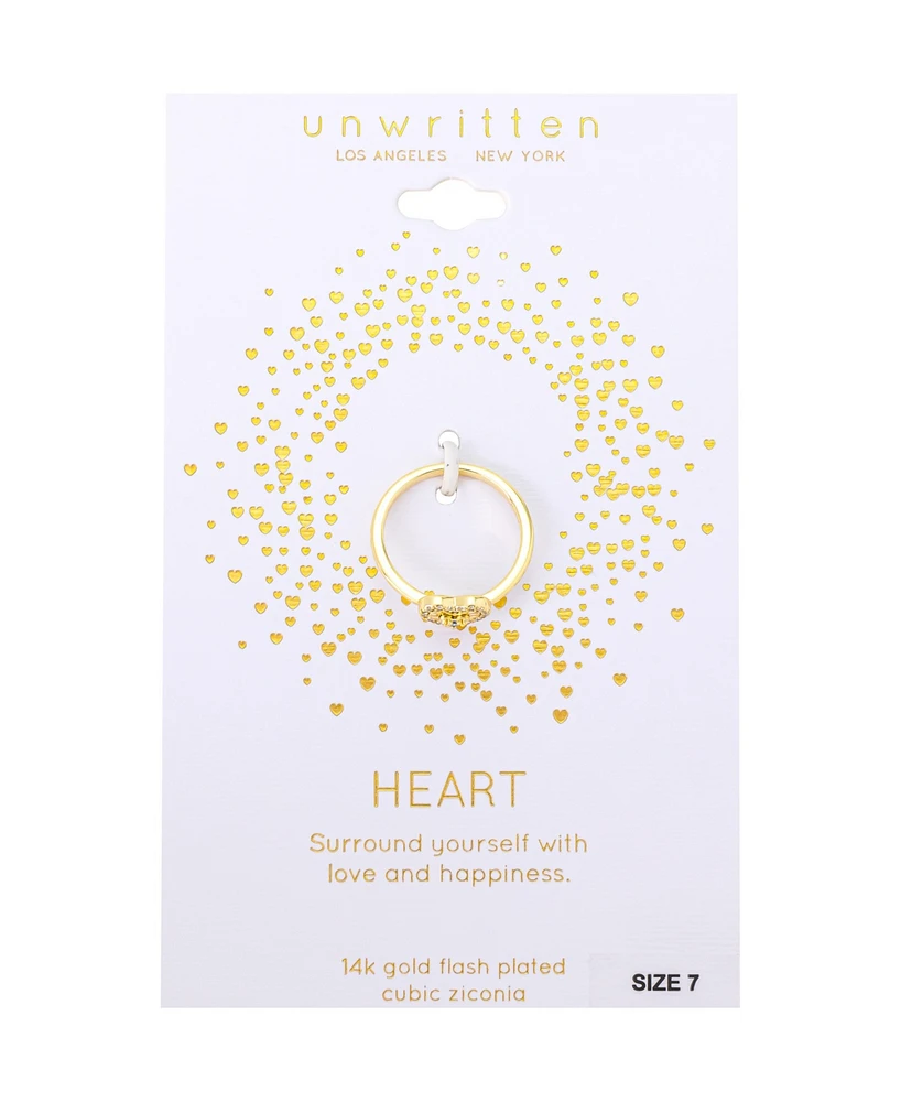 Unwritten Cubic Zirconia Heart Statement Ring