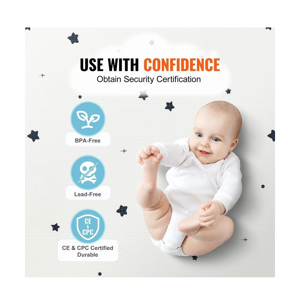 Slickblue Two-Sided Soft Baby Play Mat for Crawling and Activity Kids Floor Mat