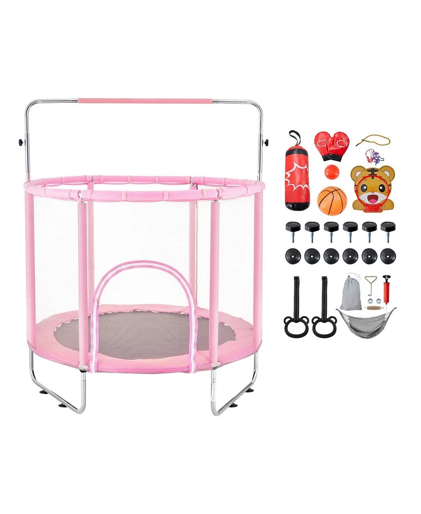 Slickblue Trampoline for Kids Mini Toddler Trampoline with Net Indoor Outdoor