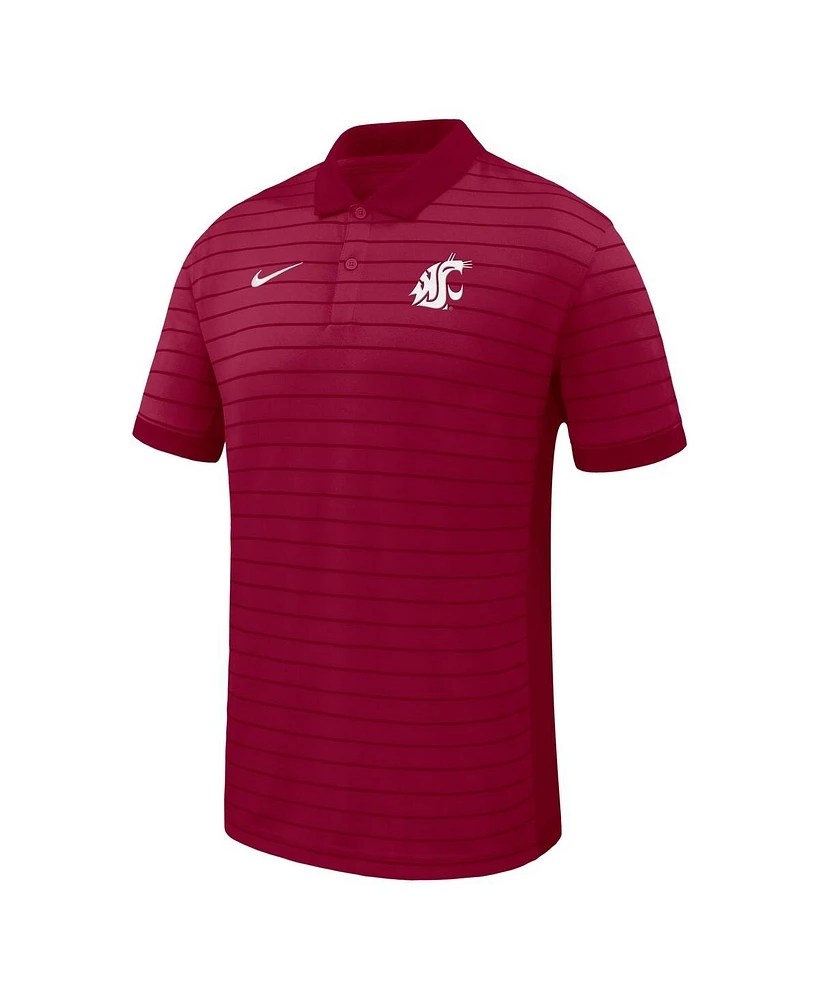 Nike Men's Crimson Washington State Cougars 2025 Early Season Coaches Sideline Victory Stripe Performance Polo Shirt