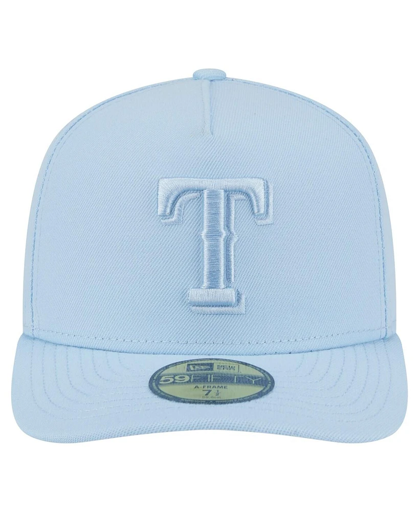 New Era Men's Light Blue Texas Rangers Color Pack A-Frame 59FIFTY Fitted Hat