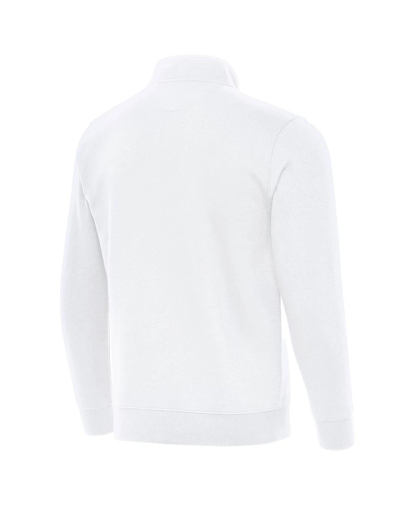 Antigua Men's White Kansas City Chiefs Victory Quarter-Zip Sweatshirt