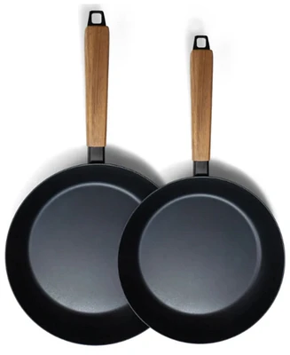 Alva Forest 2pc Carbon Steel Frying Pan Set -Naturally Nonstick & Non-Toxic