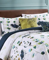Bebejan Abstract Vines Bedding 220 Thread Count 100% Cotton Sateen 5 Piece King Size Reversible Comforter Set