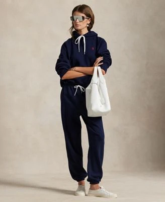 Polo Ralph Lauren Womens Shrunken Fit Fleece Hoodie Sweatshirt Drawstring Sweatpants