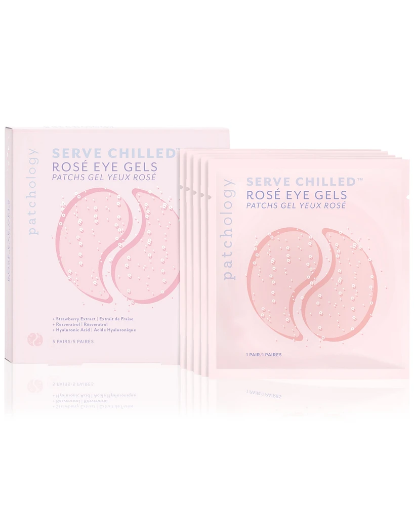 Patchology Serve Chilled Rose Eye Gels, 5 pairs