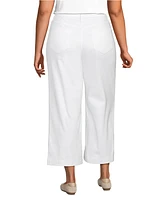 Lands' End Women's Denim High Rise Wide Leg Crop Jeans