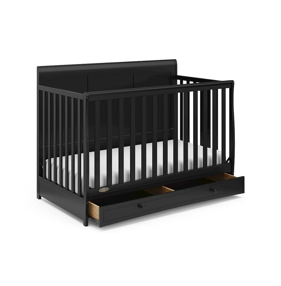 Graco Asheville 4-in-1 Convertible Crib with Drawer (Black)