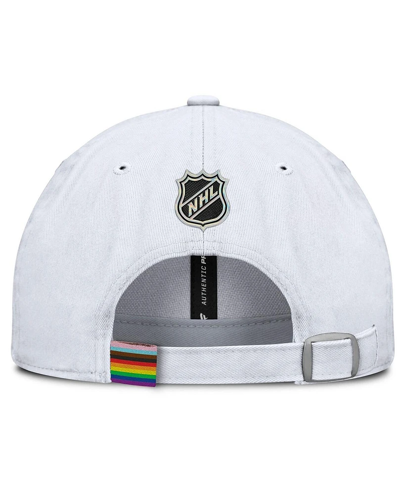 Fanatics Men's White Edmonton Oilers Pride Adjustable Hat