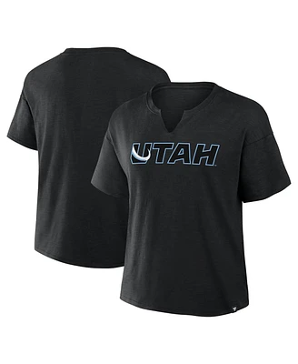 Fanatics Women's Black Utah Mammoth Combo Stadium Slub Boxy T-Shirt