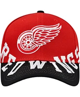 Mitchell & Ness Men's Red/Black Detroit Red Wings Under Arch Two-Tone Pro Crown Snapback Hat