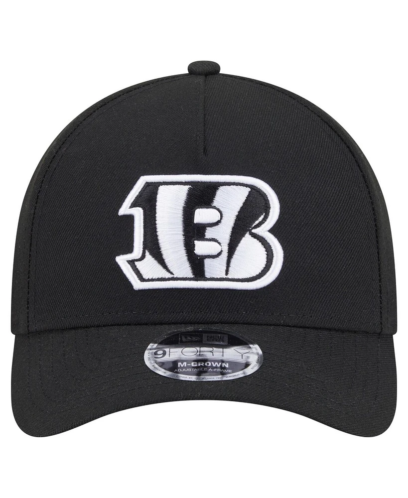 New Era Men's Black Cincinnati Bengals Team Collection 9FORTY M-Crown A-Frame Adjustable Hat