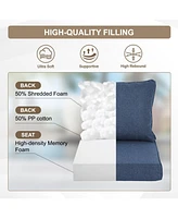 Aoodor 21x21 Inch Outdoor Deep Seat Cushion Set with Adjustable Straps and Waterproof