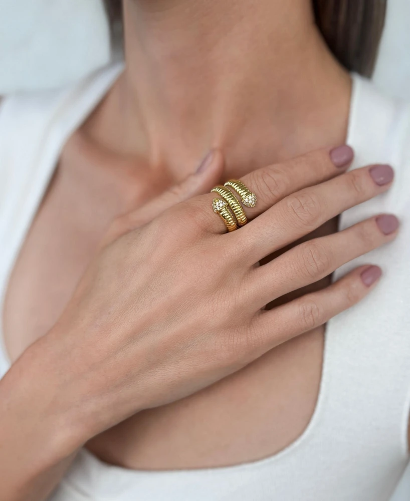 Adornia Gold Cubic Zirconia Coil Wrap Ring