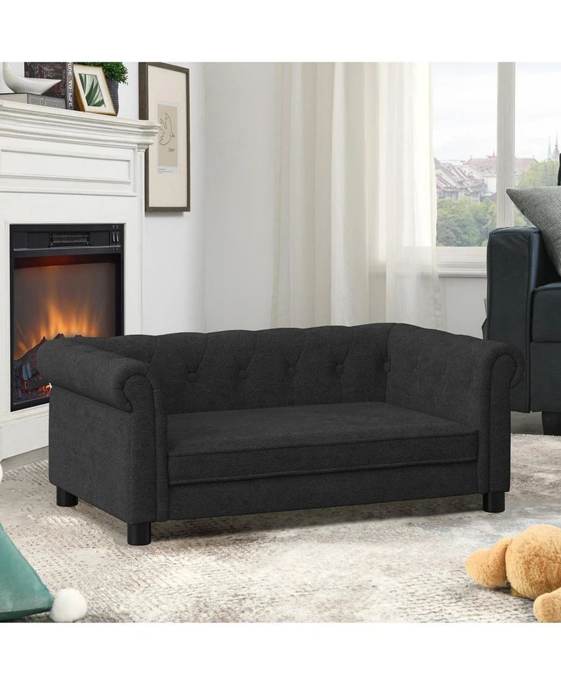 Streamdale Furniture Elegant Elevated Dog Sofa Bed - Black