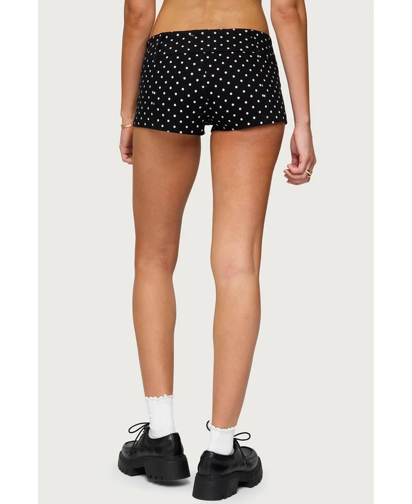 Edikted Women's Twyla Polka Dot Stretch Shorts