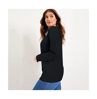 June + Vie Women's Long-Sleeve Crewneck One Only Tee