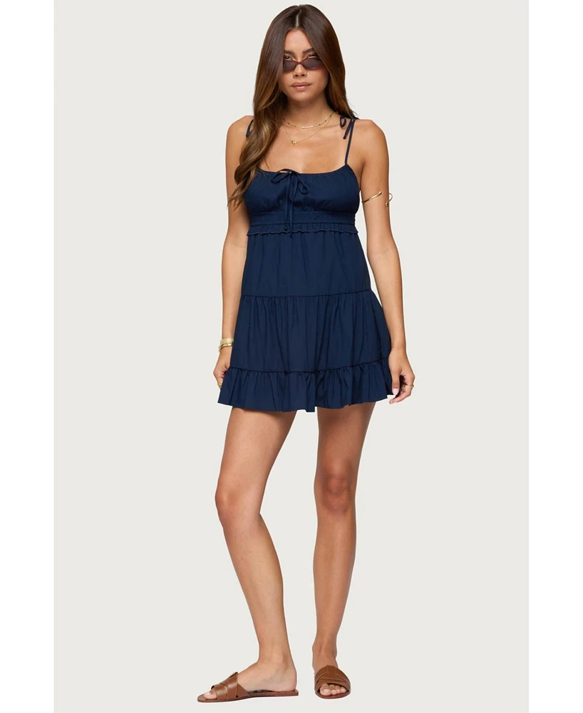 Edikted Women's Sontana Ruched Tiered Mini Dress