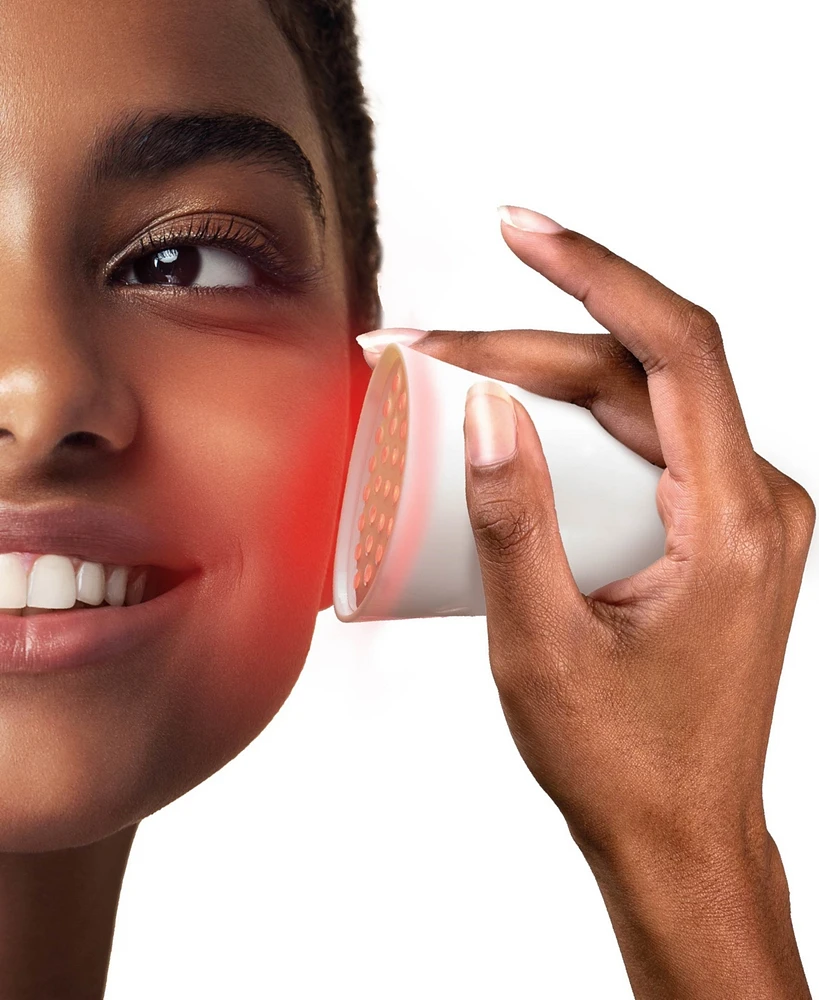 Tzumi 2-in-1 Microcurrent Facial Device Led Red Light Therapy Uplifter, Rechargeable Face Massager Tool