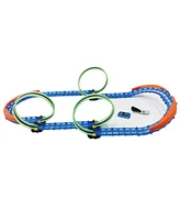 R/C car and track with three loops and glow trace technology.