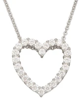 Cubic Zirconia Heart Pendant Necklace in Sterling Silver